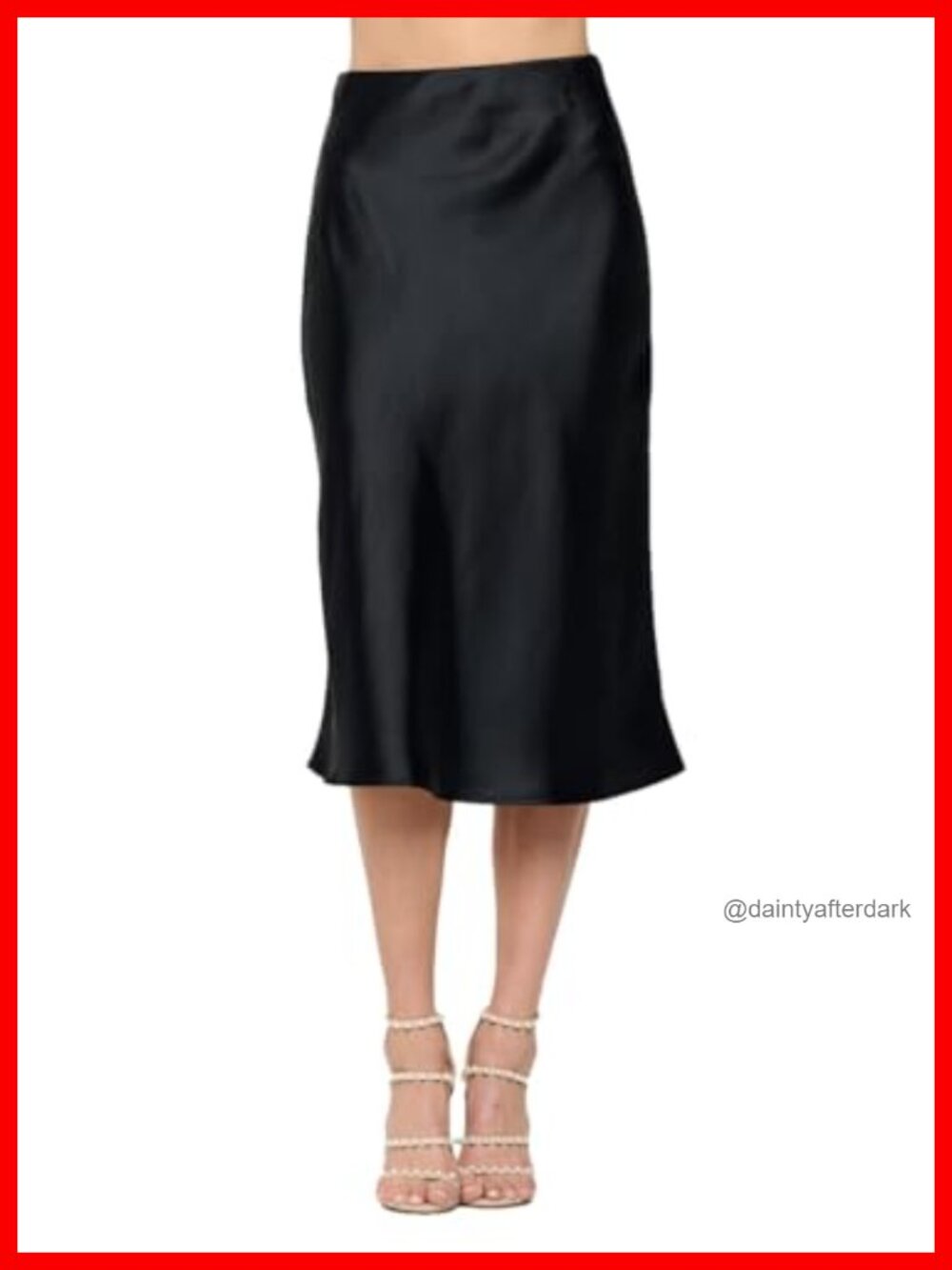 Satin High Waist A-Line Midi Skirt Plus Size Made in USA
